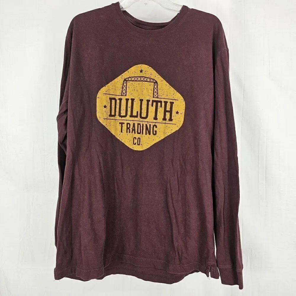 Duluth Trading Co Burgundy Longsleeve Graphic Longtail T Men's Size Medium